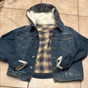 Vintage Havana Blue Gray Trucker Jean Jacket